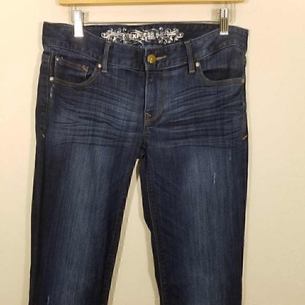 Express Skinny Stella Regular Fit Stretch Jeans Blue Size 4r - Picture 2 of 7